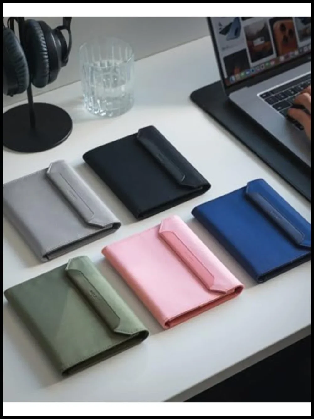 RFID Blocking Leather Passport Wallet with Magnetic Closure Secure Travel Card